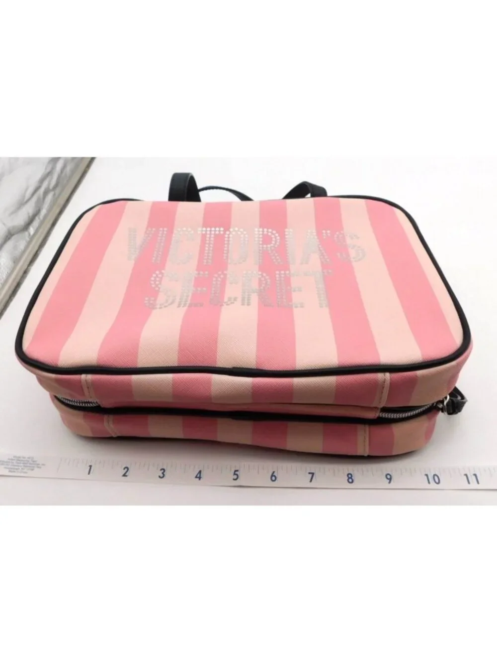 Victoria's Secret Pink Signature Stripe Jetsetter Hanging Cosmetic Makeup Case